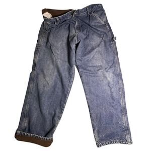 Wrangler Fleece Lined Carpenter Jeans 36x30 Workwear Utility Dadcore Gorpcore